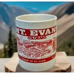 Mt Evan’s Colorado -World’s Highest Auto Highway 14,260’ Souvenir Collector MUG